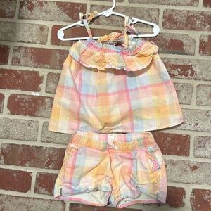 Pastel plaid girls set